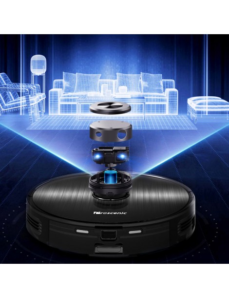 Proscenic M8 Robot Aspirapolvere con Navigazione Lidar 3 in 1 Aspiratore Robot e Mop con una Forte Aspirazione di 2700Pa Moda