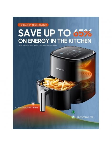 Proscenic T22 Friggitrice ad aria Capacità 5L 1500W con 13 preset Rivestimento antiaderente Tecnologia intelligente SuperDenoise Vendita