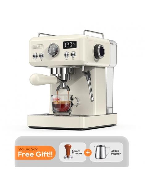 HiBREW H10A Macchina da caffè pressione di estrazione 19 bar temperatura e volume della tazza regolabili - Beige Outlet