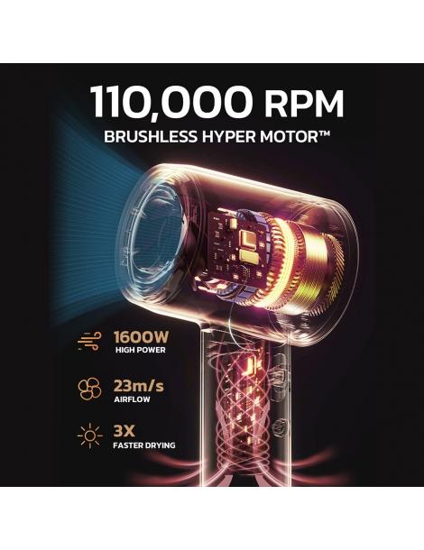 Micollme H6S Asciugacapelli con 2 bocchette asciuga i capelli medi in 2-3 minuti 59dB tecnologia a ioni negativi - grigio Vendite Flash