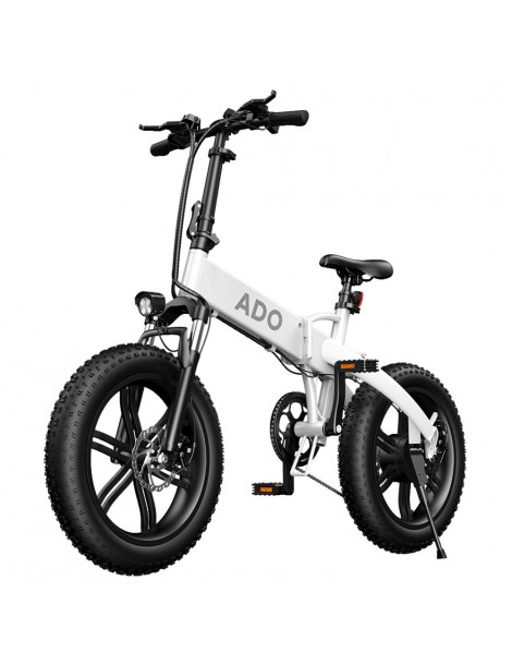 ADO A20F+ Bici Elettrica Pieghevole 250W Motore Mozzo senza Spazzole Batteria 36V 10.4Ah - Bianco Qualità