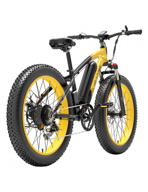 GOGOBEST GF600 26 Pollici Pneumatici Grassi Bicicletta Elettrica Pieghevole 1000W Motore 48V 13Ah Batteria - Nero Giallo Spedizione Gratuita