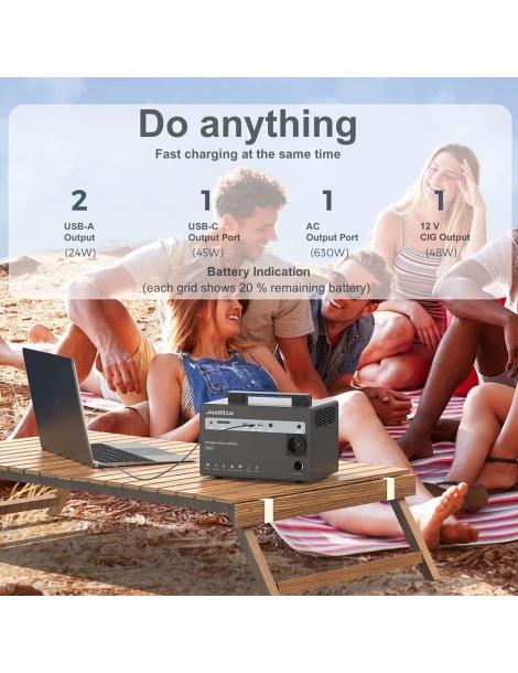 JustNow JNB600 Stazione di alimentazione portatile batteria LiFePO4 da 460Wh picco AC 630W 900W 3500 cicli Italia