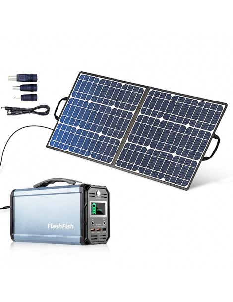 FlashFish SP50 18V/50W Pannello Solare Pieghevole Adattatore DC con Uscita 5V USB 18V DC Per Stazione Elettrica Promozione
