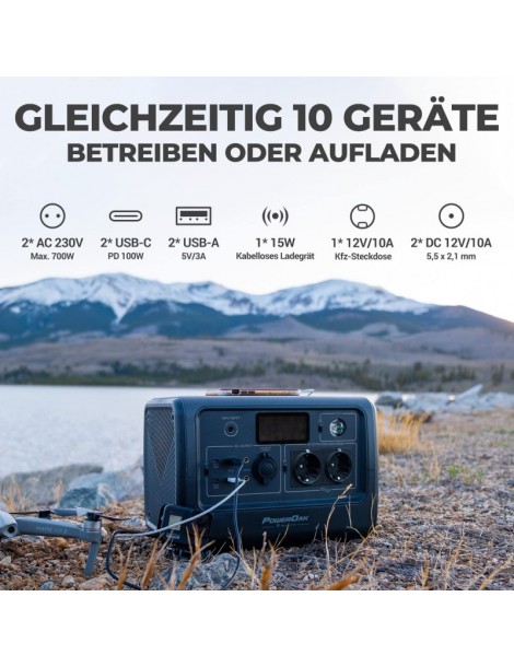 BLUETTI EB70 Portable Power Station 716Wh/1000W Solar Generator Car Port/MPPT Solar Charging AC/DC/USB-A/Type-C Port Soddisfazione Garantita