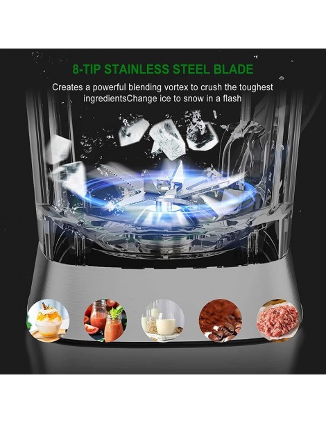 Yakeep 8188 2000W Stand Mixer frullatore per frullati da 2L con agitatore 32000 RPM 8 lame in acciaio Pezzi Unici