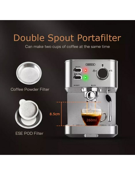 HiBREW H10 1050W macchina da caffè semi-automatica a 20 bar macchina per caffè espresso a cialde e macinato ESE capacità 1 5L Fino Al -60%
