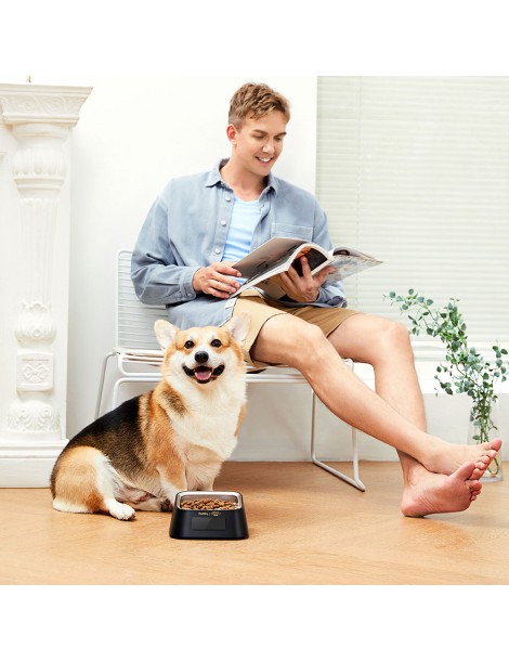 Pawbby Dosatore Intelligente di Cibo per Animali con 4 unità di Pesatura Acciaio Inox 304 Registrazione dei Pasti su App Presa