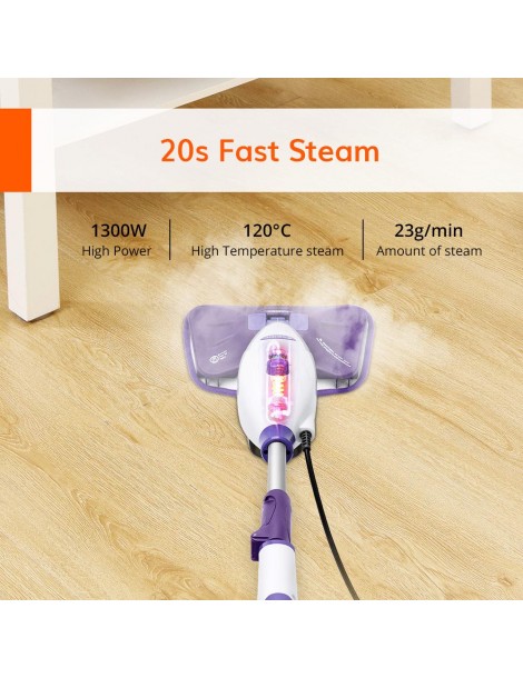 EASINE by ILIFE S50 1300W Mocio a Vapore Cablato 450ml Serbatoio dell'Acqua 10 Livelli Regolabili 120 Gradi Celsius I Più Venduti
