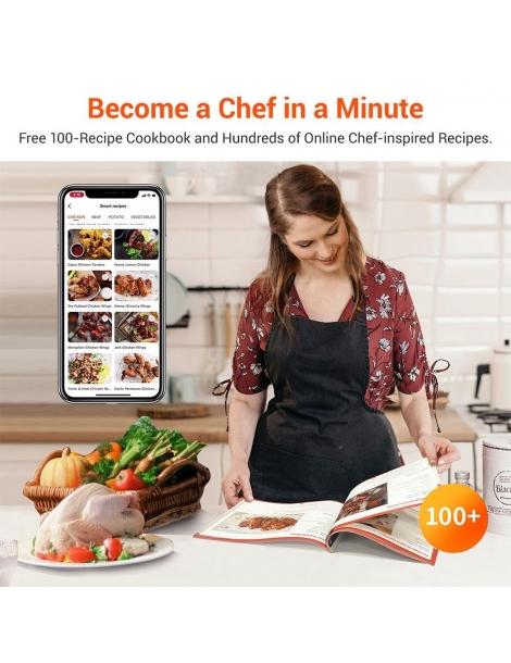 Ultenic K10 Friggitrice ad aria senza olio APP e controllo vocale 5L Forno elettrico caldo senza olio Cuocitore intelligente In Linea