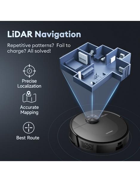 Ultenic D10 Robot Aspirapolvere 15min LiDAR Quick Map 4000Pa Suction 120min Carpet Auto-Boost - Nero Novità