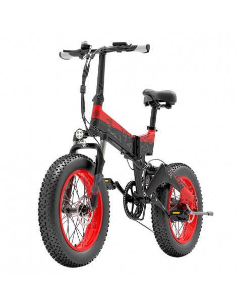 BEZIOR XF200 Bici elettrica pieghevole da 20 pollici con pneumatici grassi Motore da 1000 W Batteria da 48 V 15 Ah - Nero Rosso Offerte