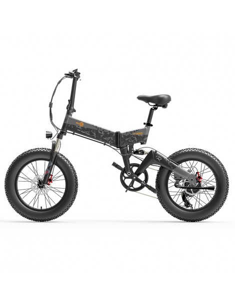BEZIOR XF200 Bici elettrica pieghevole da 20 pollici con pneumatici grassi Motore da 1000 W Batteria da 48 V 15 Ah - Nero Grigio Hotsell