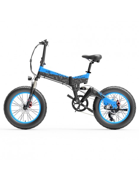 BEZIOR XF200 Bici elettrica pieghevole da 20 pollici con pneumatici grassi Motore da 1000 W Batteria da 48 V 15 Ah - Nero Blu Vendita Calda