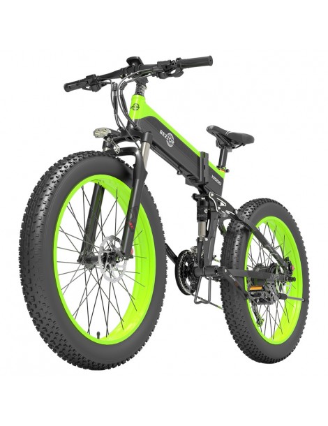 BEZIOR X1500 26 pollici Pneumatico Grasso Bicicletta Elettrica Pieghevole 1500W Motore - Nero Verde Saldi Di Fabbrica