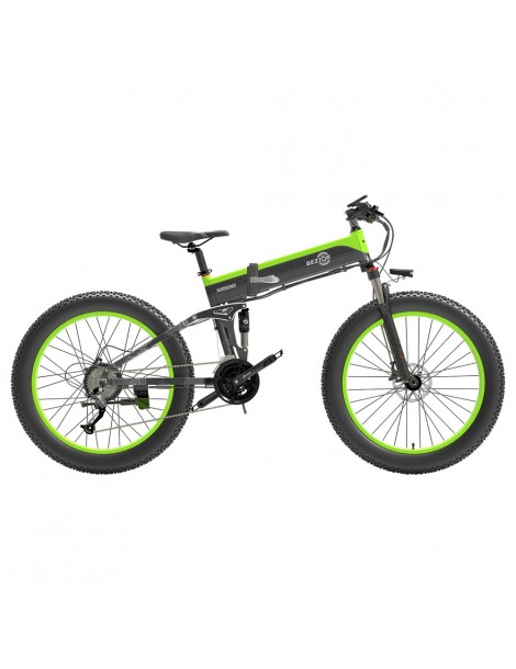 BEZIOR X1500 26 pollici Pneumatico Grasso Bicicletta Elettrica Pieghevole 1500W Motore - Nero Verde Saldi Di Fabbrica