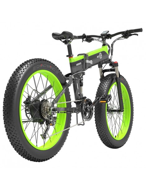 BEZIOR X1000 26 pollici Fat Tire Foldable Electric Bike 1000W Motore Panasonic 48V 12.8Ah Batteria - Nero Verde I Più Venduti