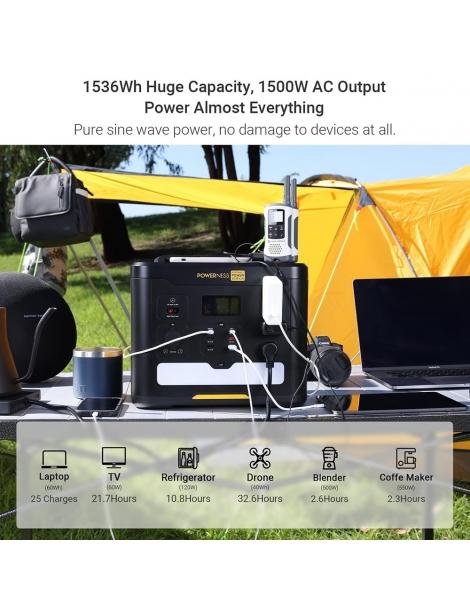 Powerness Hiker U1500 Centrale elettrica portatile generatore solare LiFePO4 da 1536Wh uscita CA da 1500W Acquista Ora