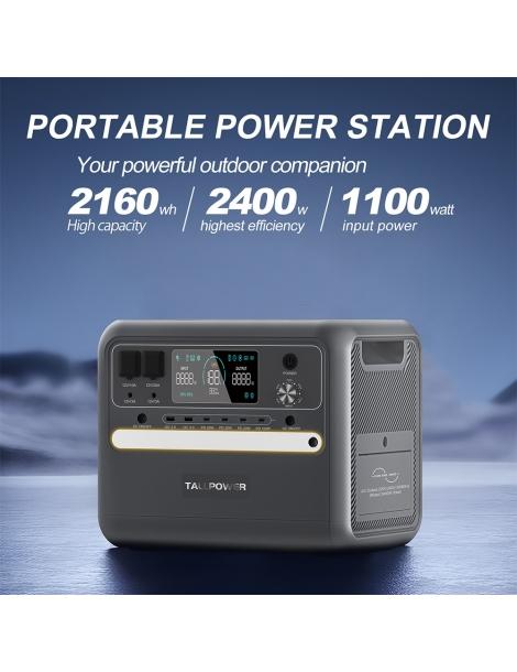 TALLPOWER V2400 Stazione di alimentazione portatile generatore solare LiFePo4 da 2160Wh uscita CA da 2400W UPS - Grigio Promozione Limitata