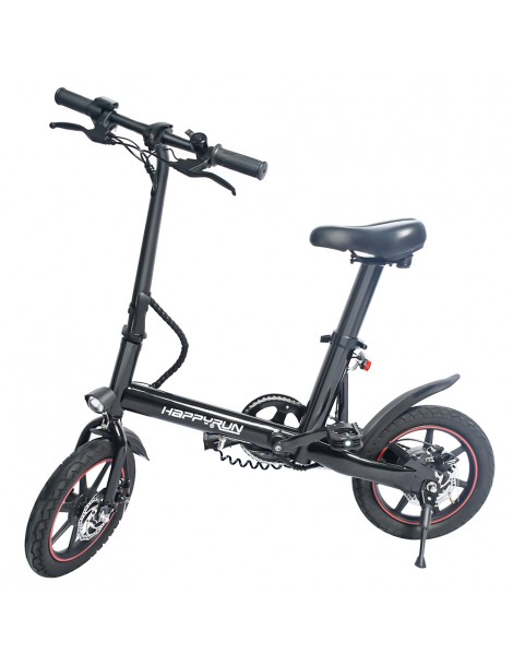 Happyrun HR-X40 Bicicletta elettrica leggera motore da 350W batteria da 36V 6Ah velocità massima 25km/h - Nero Hotsell
