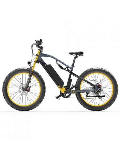 LANKELEISI RV700 16Ah 48V 1000W Bicicletta elettrica - Nero Giallo Vendite Flash
