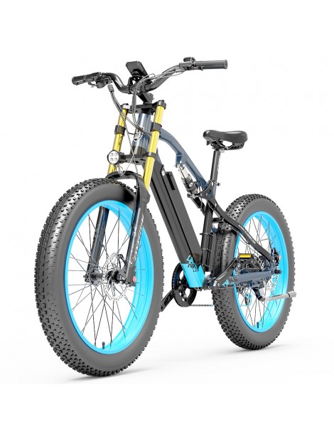 LANKELEISI RV700 16Ah 48V 1000W Bicicletta elettrica - Nero Blu Negozio