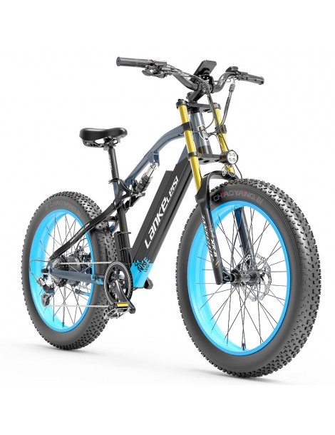 LANKELEISI RV700 16Ah 48V 1000W Bicicletta elettrica - Nero Blu Negozio