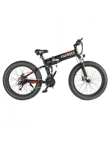 FAFREES FF91 26 Pollici Pneumatici Grassi Mountain Bike Elettrica Pieghevole Motore 1000W e Batteria 499Wh 10Ah - Nero In Saldo