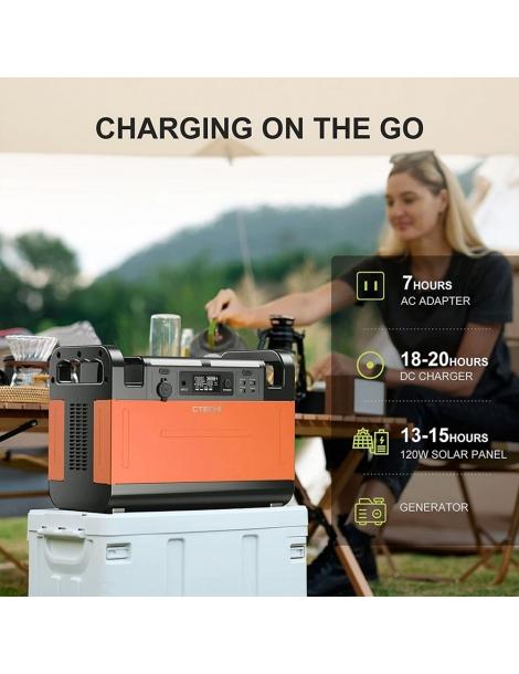 Ctechi GT1500 Stazione Di Alimentazione Portatile Da 1500W/1210Wh Batteria Lifepo4 Onda Sinusoidale Pura Offerta settimanale