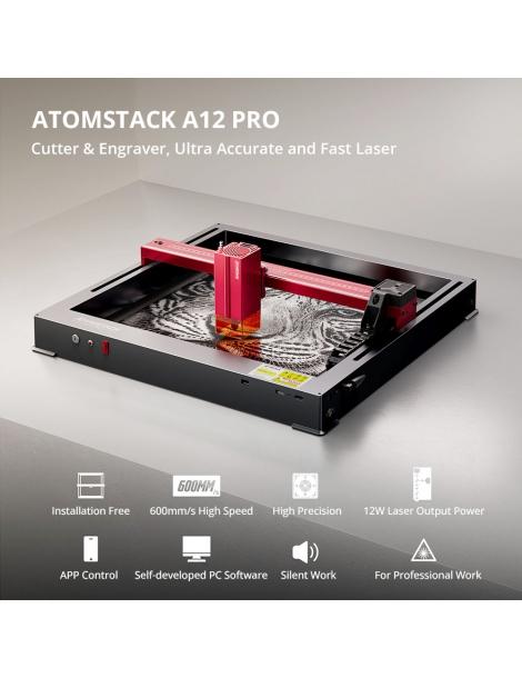 ATOMSTACK A12 PRO 12W Taglierina per incisione laser messa a fuoco fissa precisione di incisione 0 02 mm Shopping Online
