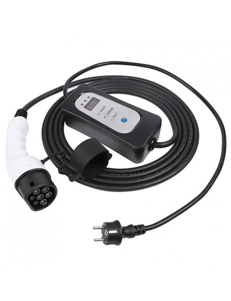 ANDAIIC Modalità 2 8A/10A/13A/16A Current Adjustable 5m Cable Caricabatterie portatile EV-UE Presa