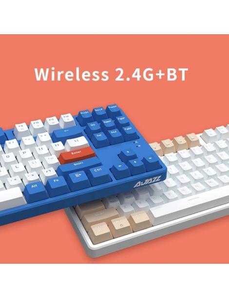 Ajazz AK871 interruttore blu 87 tasti tastiera meccanica dual-mode senza fili Saldi Di Fabbrica