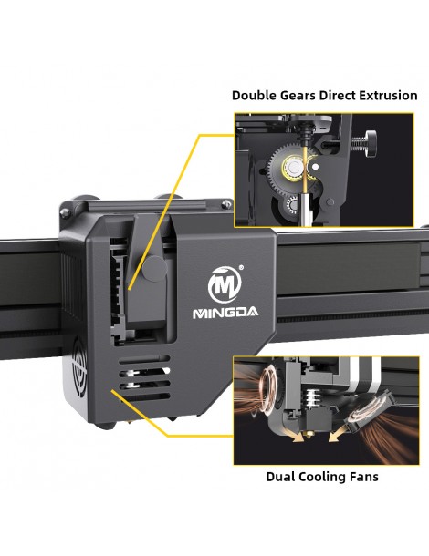 MINGDA Magician Pro Stampante 3D livellamento automatico estrusione diretta a doppio ingranaggio 400*400*400 mm Affare Del Giorno