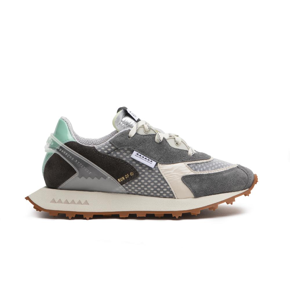 RUN OF Abelia sneakers in pelle scamosciata e rete di nylon con talloncino in pelle % Nuovo