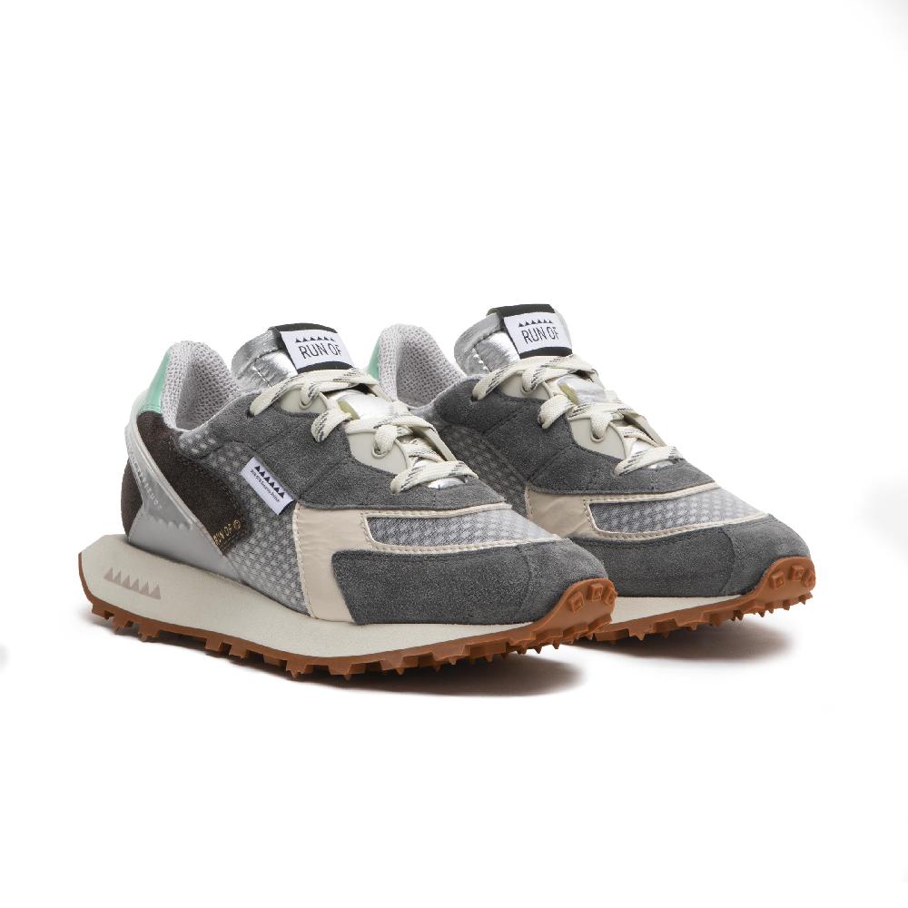 RUN OF Abelia sneakers in pelle scamosciata e rete di nylon con talloncino in pelle % Nuovo