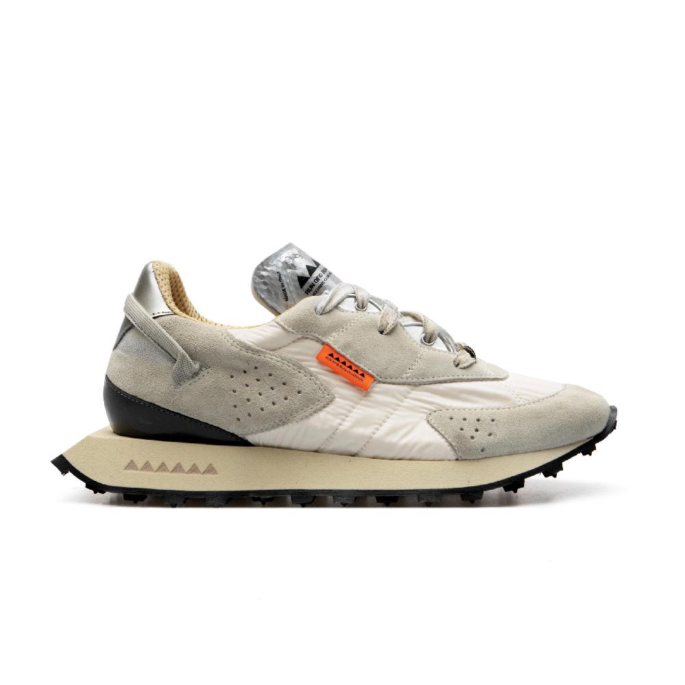 RUN OF Vaporix sneakers in pelle scamosciata stone e nylon con effetto vintage UV Promozione