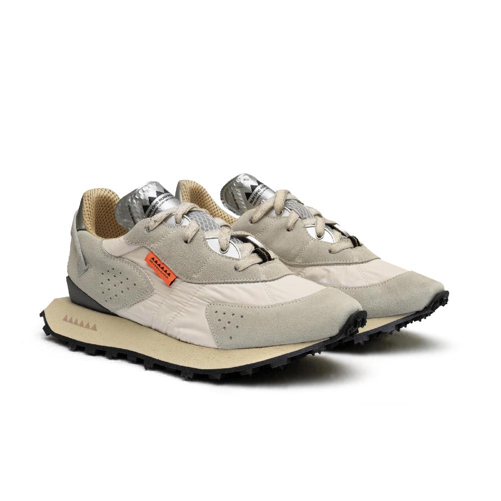 RUN OF Vaporix sneakers in pelle scamosciata stone e nylon con effetto vintage UV Promozione