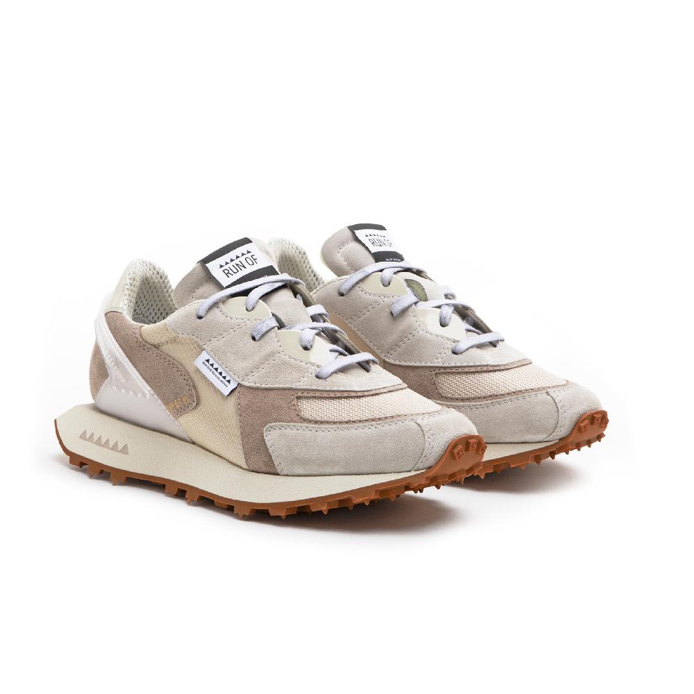 RUN OF Finch sneakers in pelle scamosciata e mesh marrone Acquista Ora