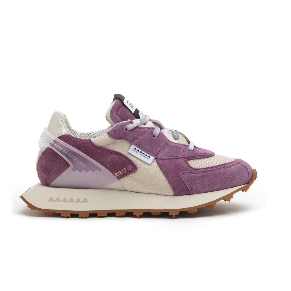 RUN OF Grape sneakers in pelle scamosciata viola e mesh Consegna Veloce