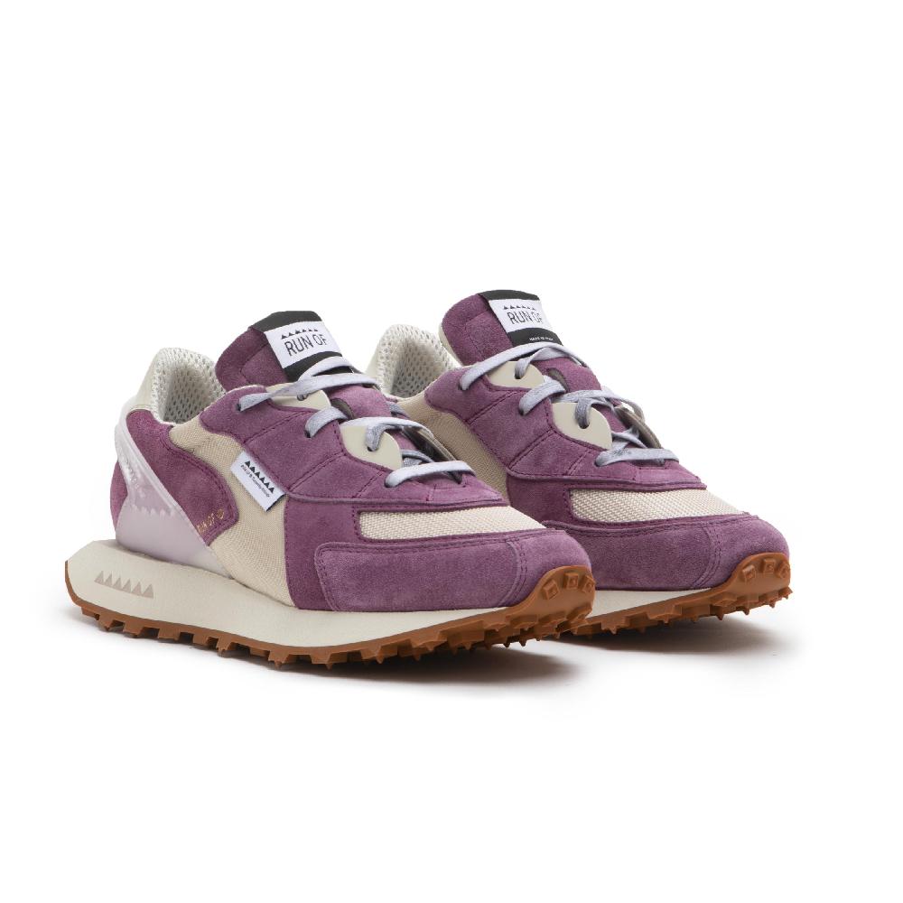 RUN OF Grape sneakers in pelle scamosciata viola e mesh Consegna Veloce