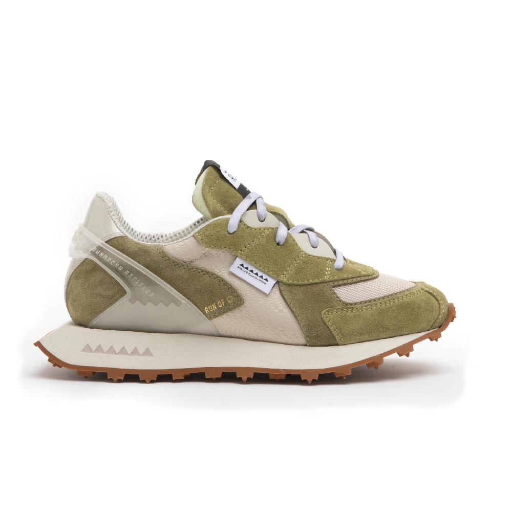 RUN OF Musk sneakers in pelle scamosciata e mesh marrone Promozione Limitata