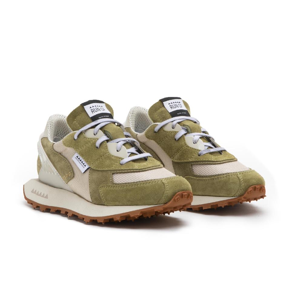 RUN OF Musk sneakers in pelle scamosciata e mesh marrone Promozione Limitata
