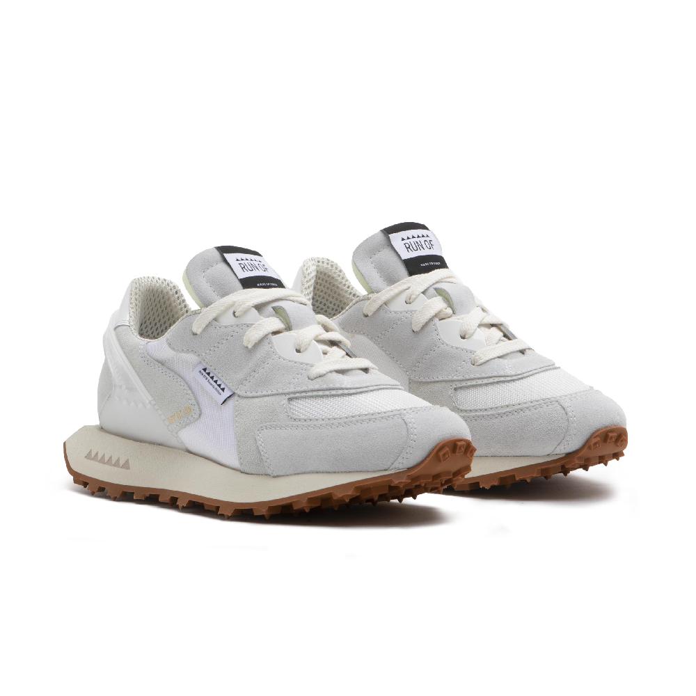 RUN OF Purity sneaker bianche in pelle scamosciata nylon e mesh Prezzo Ridotto