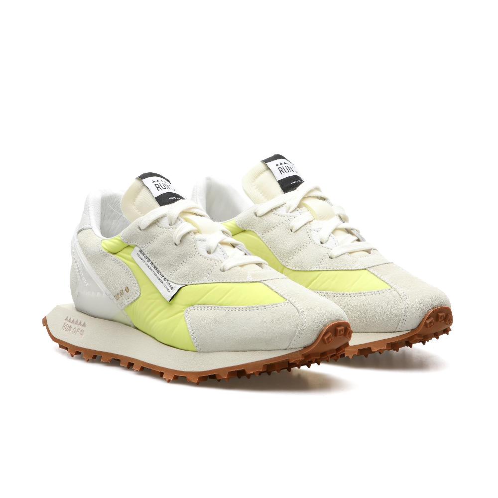 RUN OF Lime/B sneakers in pelle scamosciata e nylon color lime Sottocosto