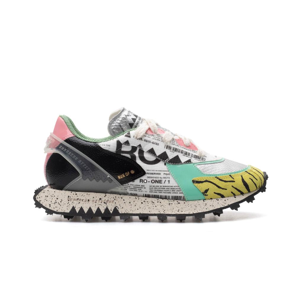 RUN OF Ro1 Roma sneakers in pelle nylon pelle scamosciata e rete Offerta