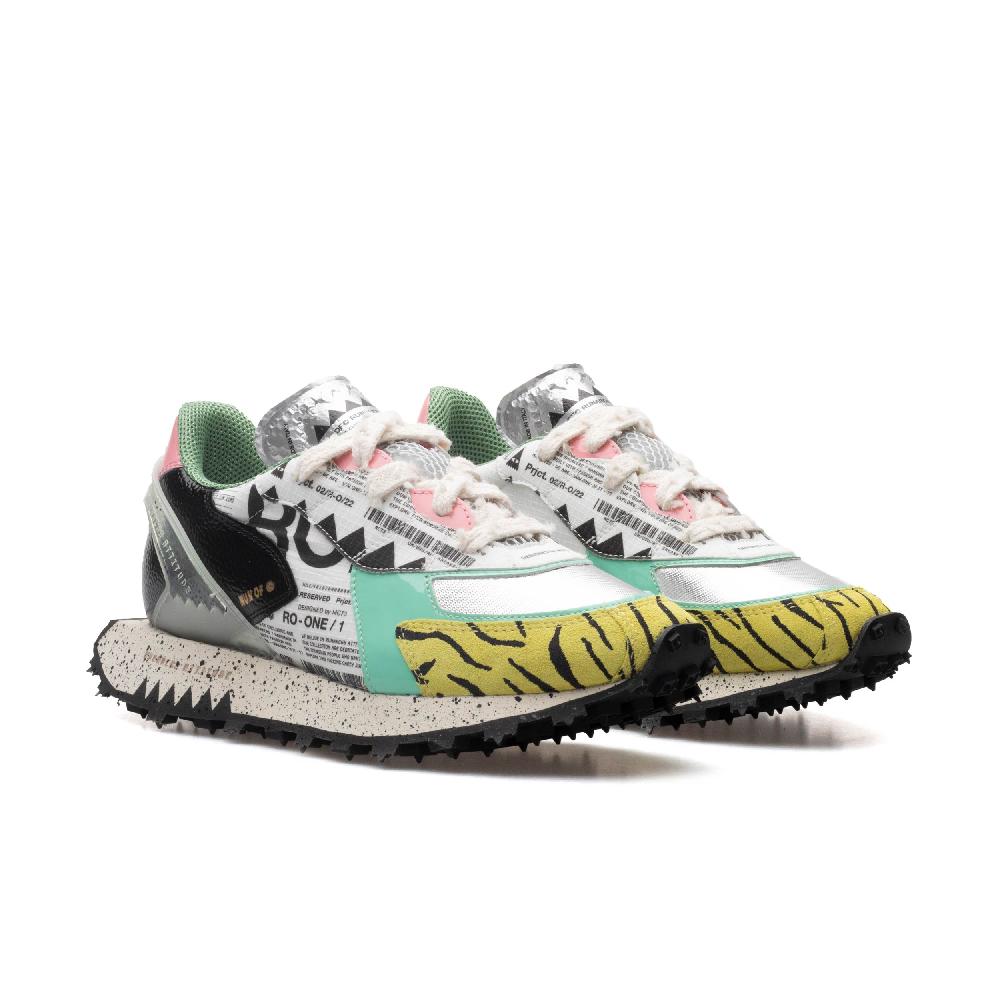 RUN OF Ro1 Roma sneakers in pelle nylon pelle scamosciata e rete Offerta
