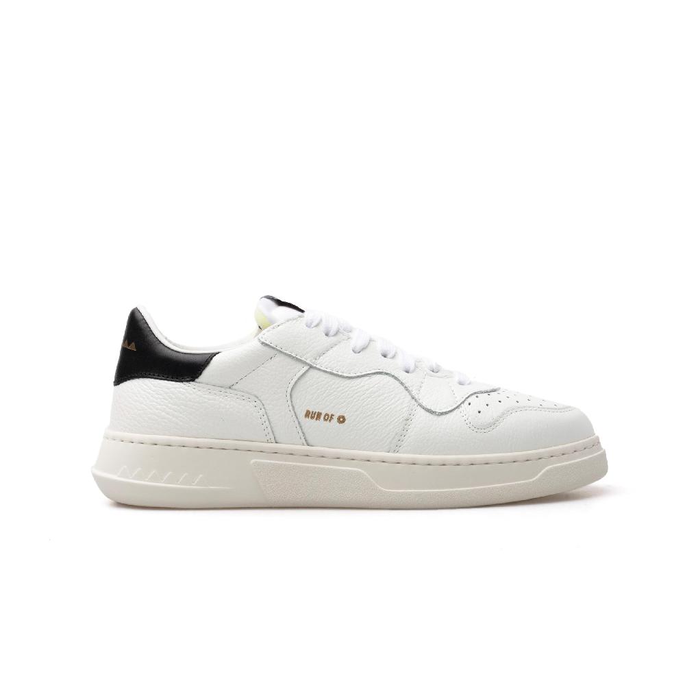 RUN OF Classic BK sneakers in pelle bianca con talloncino in pelle nera Saldi