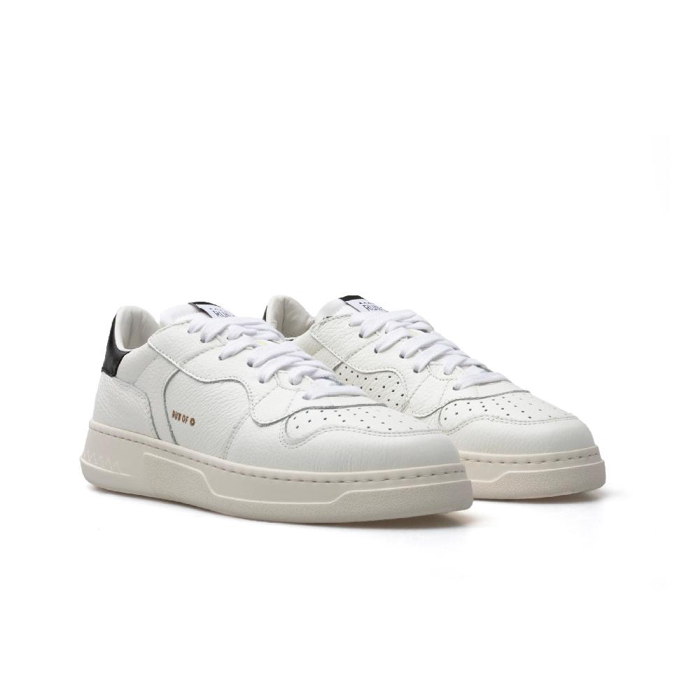 RUN OF Classic BK sneakers in pelle bianca con talloncino in pelle nera Saldi