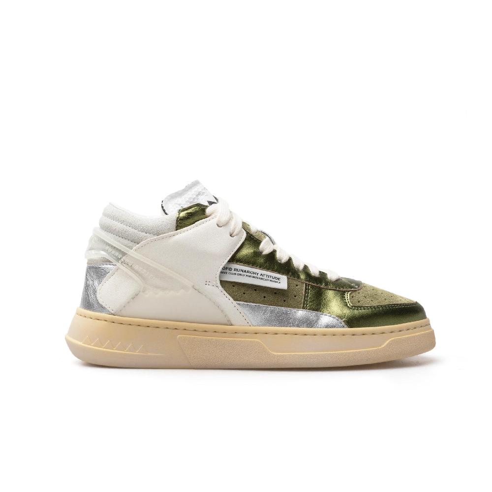 RUN OF Bessmer Mid sneakers mid in pelle di colori metallizzati Saldi Di Fabbrica