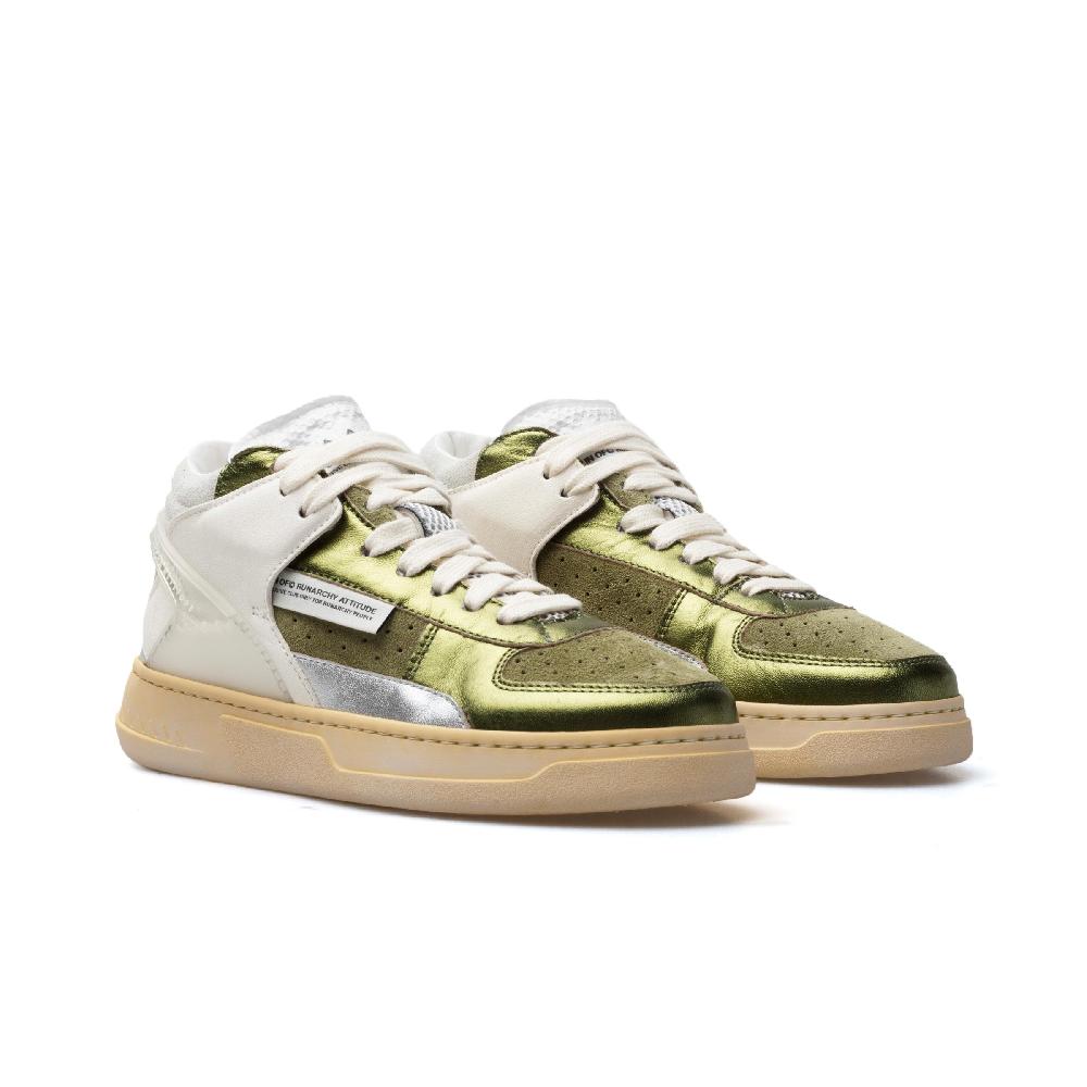 RUN OF Bessmer Mid sneakers mid in pelle di colori metallizzati Saldi Di Fabbrica